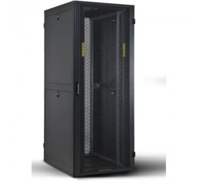 Шафа напольна Kingda 42U 19" 600x1000, RAL9004, перф. двері, розібрана (KD-002-6042M)