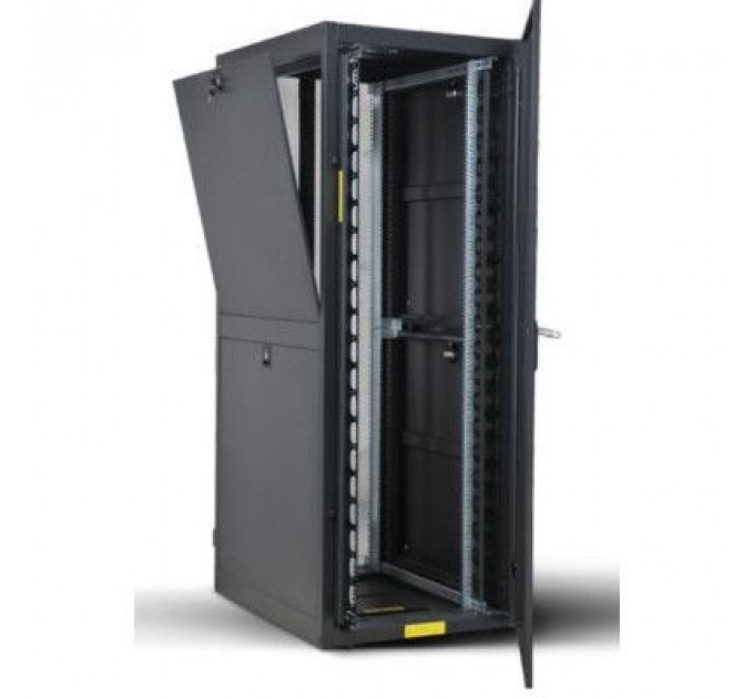 Шафа напольна Kingda 42U 19" 600x1000, RAL9004, перф. двері, розібрана (KD-002-6042M)