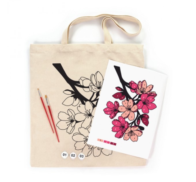 Rosa Набір для творчості Rosa Talent екосумка-розмальовка, Flowers, 38х42 см (4823098544623)