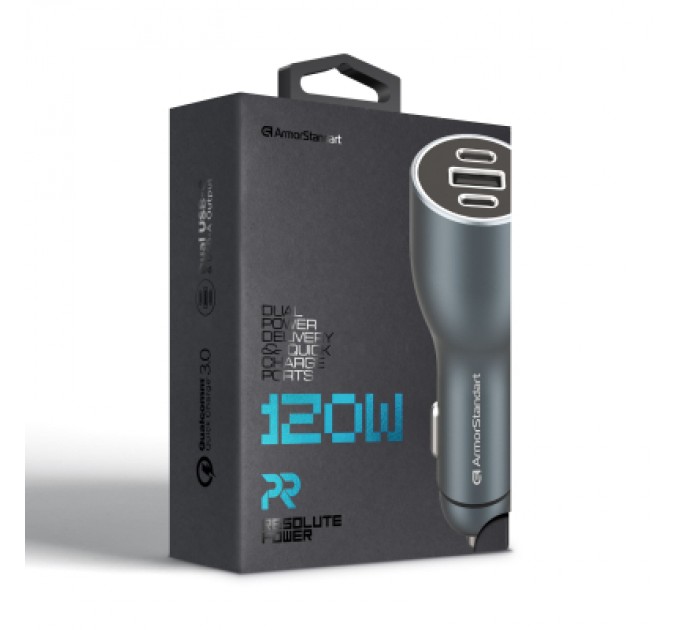 Armorstandart Зарядний пристрій Armorstandart Resolute Power ASPP-21 120W 2xUSB-C, 1xUSB-A (ARM70026)