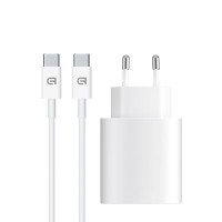 Зарядний пристрій Armorstandart AMHJ83 20W USB-C White + cable USB-C to USB-C (ARM77725)