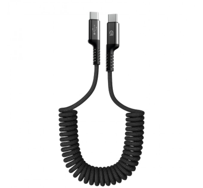 Armorstandart Дата кабель USB-C to USB-C 1.0m Spiral 3A Black Armorstandart (ARM75392)