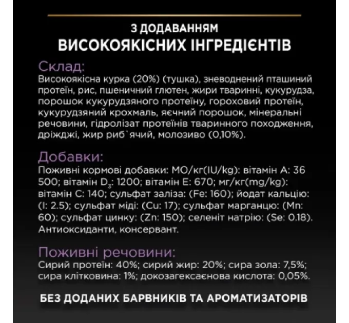 Purina Pro Plan Сухий корм для кішок Purina Pro Plan Original Kitten до 12 місяців з куркою 1.5 кг (7613036505178)