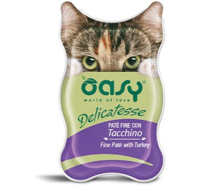 OASY Паштет для котів OASY Adult з індичкою 85 г (8053017342221)