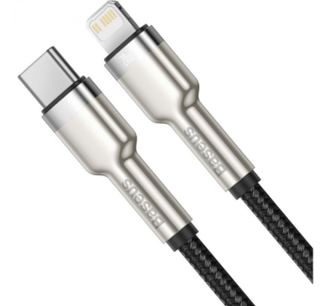 Baseus Дата кабель USB-C to Lightning 1.0m Cafule Metal PD 20W black Baseus (CATLJK-A01)