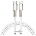 Baseus Дата кабель USB-C to Lightning 2.0m Cafule Metal PD 20W white Baseus (CATLJK-B02)