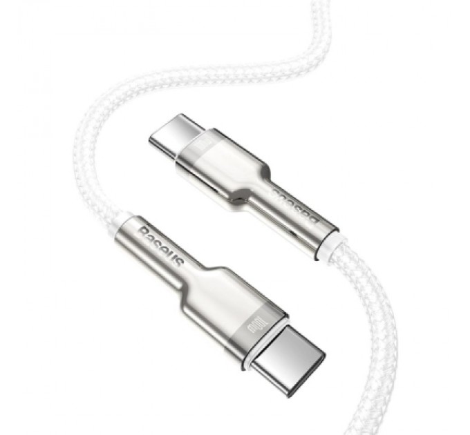 Baseus Дата кабель USB-C to USB-C 2.0 mCafule Metal PD 100W white Baseus (CATJK-D02)