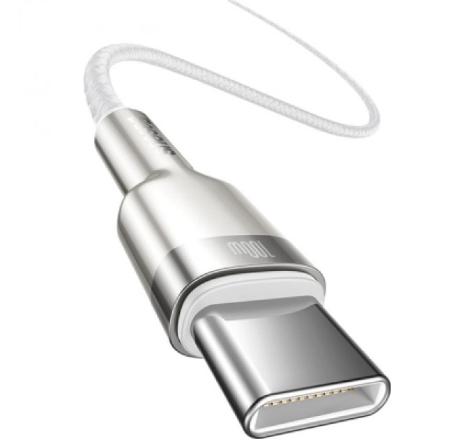 Baseus Дата кабель USB-C to USB-C 2.0 mCafule Metal PD 100W white Baseus (CATJK-D02)