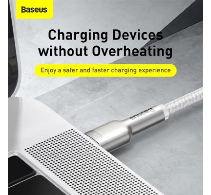 Baseus Дата кабель USB-C to USB-C 2.0 mCafule Metal PD 100W white Baseus (CATJK-D02)