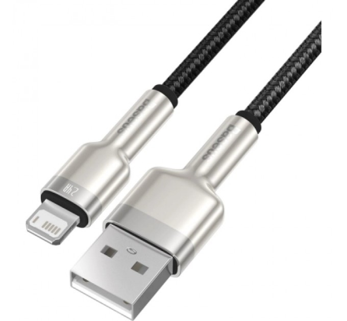 Baseus Дата кабель USB 2.0 AM to Lightning 1.0m Cafule Metal 2.4A black Baseus (CALJK-A01)
