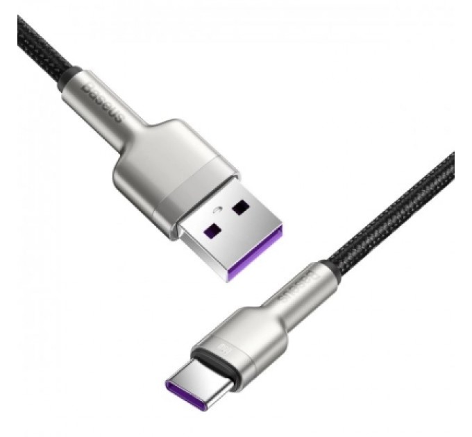 Baseus Дата кабель USB 2.0 AM to USB-C 1.0m Cafule Metal 66W black Baseus (CAKF000101)