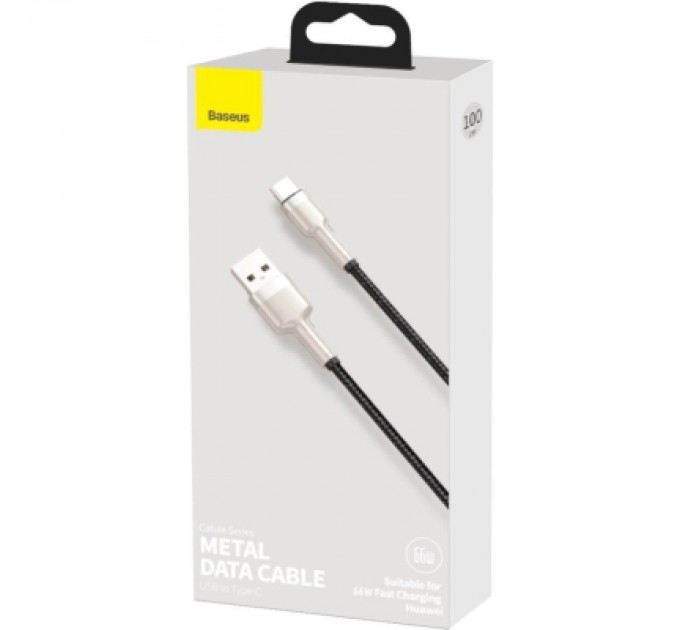 Baseus Дата кабель USB 2.0 AM to USB-C 1.0m Cafule Metal 66W black Baseus (CAKF000101)