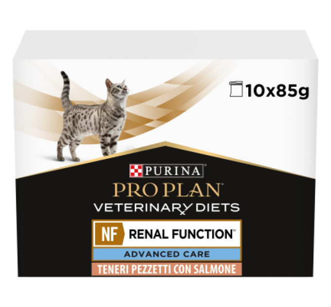 Purina Pro Plan Veterinary Diets Вологий корм для кішок Purina Pro Plan Veterinary Diets NF Renal Function Advanced Care При патології нирок З лососем 10 x 85 г (7613287873699)