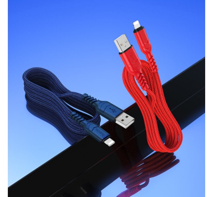HOCO Дата кабель USB 2.0 AM to Lightning 1.0m 2.4A nylon X59 blue HOCO (6931474744883)