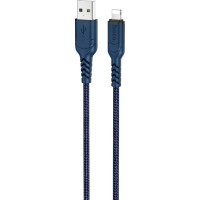 Дата кабель USB 2.0 AM to Lightning 1.0m 2.4A nylon X59 blue HOCO (6931474744883)