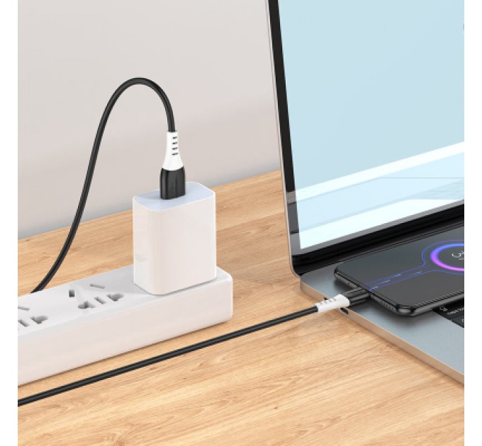 HOCO Дата кабель USB 2.0 AM to Micro 5P 1.0m 2.4A silicone X82 black HOCO (6931474768551)