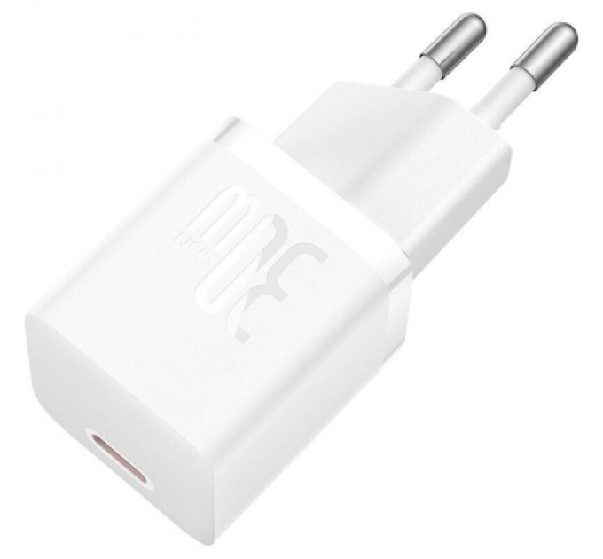 Baseus Зарядний пристрій Baseus GaN5 Fast Charger USB-C 30W + Cable 1.0m Type-C 100W white (P10110902213-00)