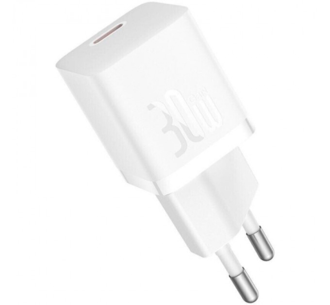 Baseus Зарядний пристрій Baseus GaN5 Fast Charger USB-C 30W + Cable 1.0m Type-C 100W white (P10110902213-00)