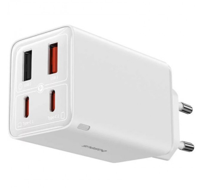 Baseus Зарядний пристрій Baseus GaN6 Pro Fast Charger 2C+2U 65W + Cable 1.0m Type-C 100W white (P10162701213-00)
