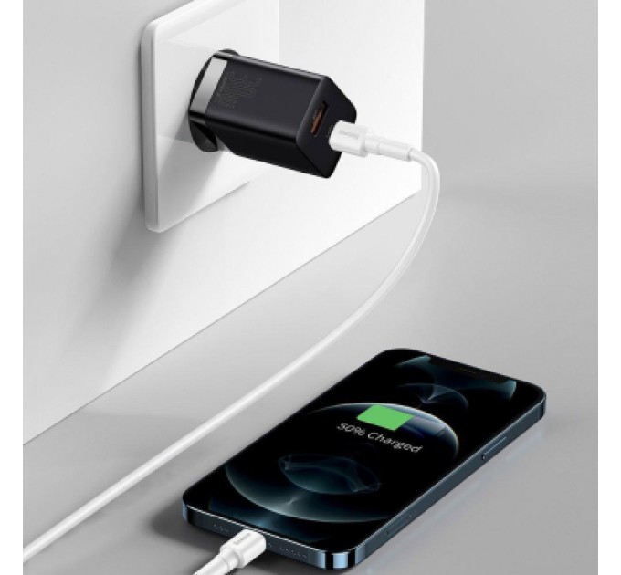 Baseus Зарядний пристрій Baseus Super Si Pro Quick Charger C+U 30W black (CCSUPP-E01)