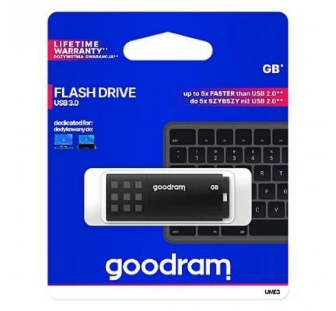 USB флеш накопичувач Goodram 16GB UME3 Black USB 3.0 (UME3-0160K0R11)
