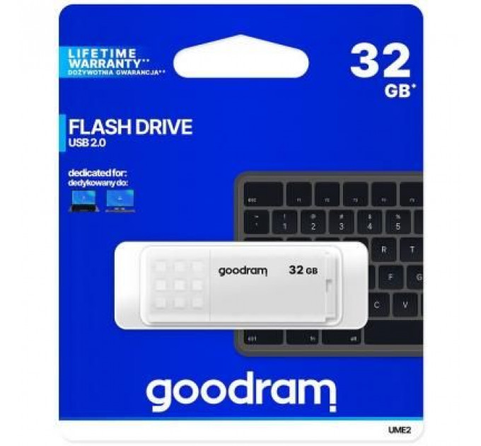 USB флеш накопичувач Goodram 32GB UME2 White USB 2.0 (UME2-0320W0R11)