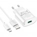 HOCO Зарядний пристрій HOCO C109A Fighter USB QC3.0 + cable Micro 5P White (6931474784827)