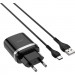 HOCO Зарядний пристрій HOCO C12Q Smart USB QC3.0 + cable USB to USB-C 18W Black (6931474716293)