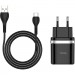 HOCO Зарядний пристрій HOCO C12Q Smart USB QC3.0 + cable USB to USB-C 18W Black (6931474716293)