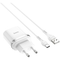 Зарядний пристрій HOCO C12Q Smart USB QC3.0 + cable USB to USB-C 18W White (6931474716309)