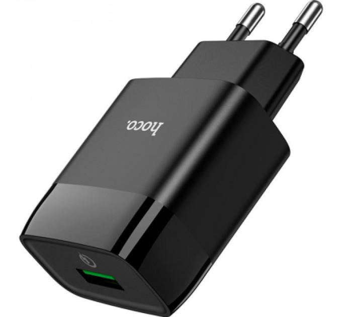 HOCO Зарядний пристрій HOCO C72Q Glorious USB QC3.0 18W Black (6931474732507)
