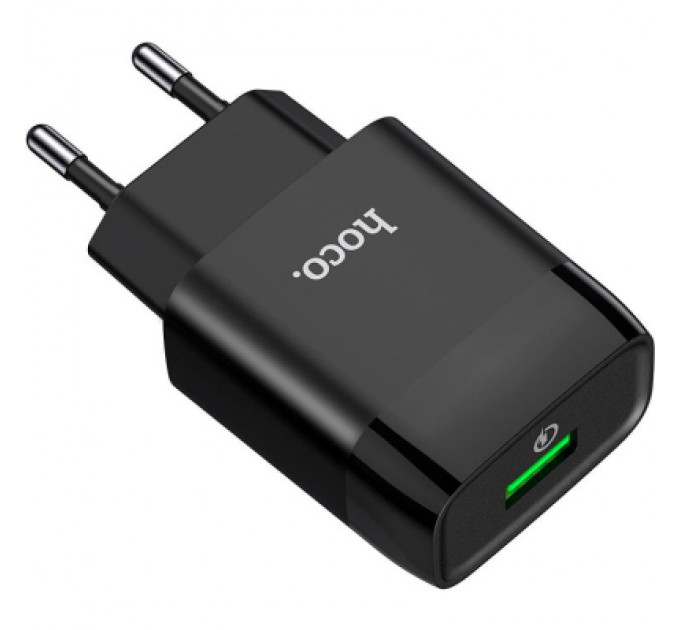 HOCO Зарядний пристрій HOCO C72Q Glorious USB QC3.0 18W Black (6931474732507)