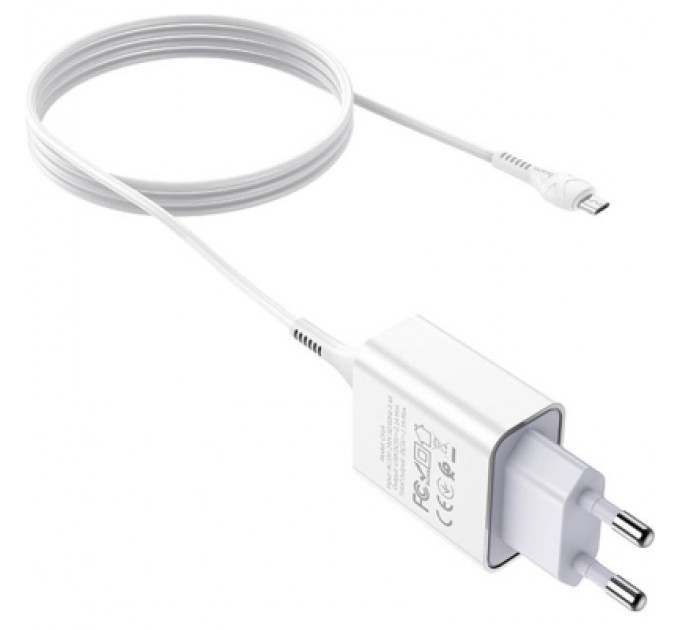 HOCO Зарядний пристрій HOCO C81A Asombroso USB + cable Micro 5P 10.5W White (6931474727954)