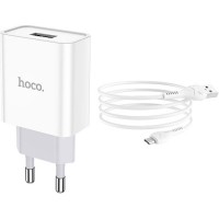 Зарядний пристрій HOCO C81A Asombroso USB + cable Micro 5P 10.5W White (6931474727954)