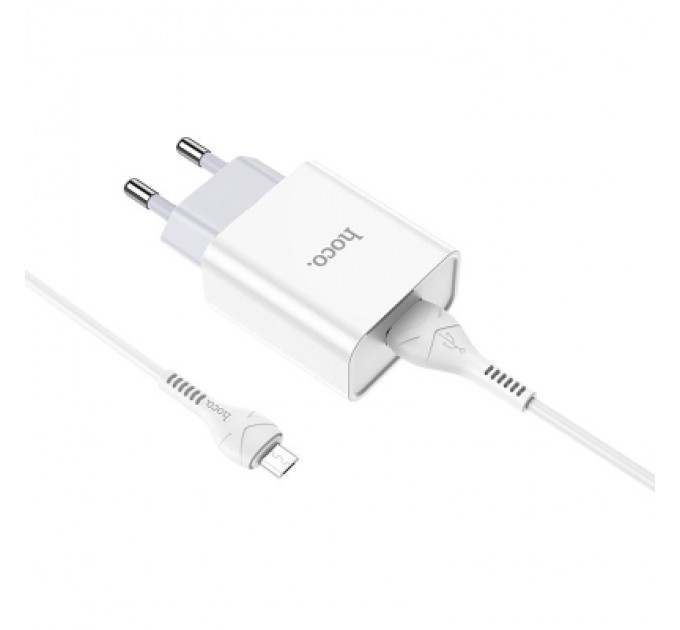 HOCO Зарядний пристрій HOCO C81A Asombroso USB + cable Micro 5P 10.5W White (6931474727954)