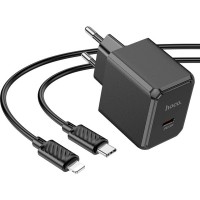 Зарядний пристрій HOCO CS13A Ocean USB-C PD20W + cable USB-C to Lightning Black (6942007603829)