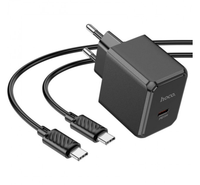 HOCO Зарядний пристрій HOCO CS13A Ocean USB-C PD20W + cable USB-C to USB-C Black (6942007603843)