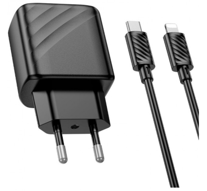 HOCO Зарядний пристрій HOCO CS22A Value USB-C PD30W + cable USB-C to Lightning Black (6942007609920)
