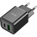 HOCO Зарядний пристрій HOCO N28 Founder 1xUSB-C PD20W + 1xUSB QC3.0 Black (6931474783509)