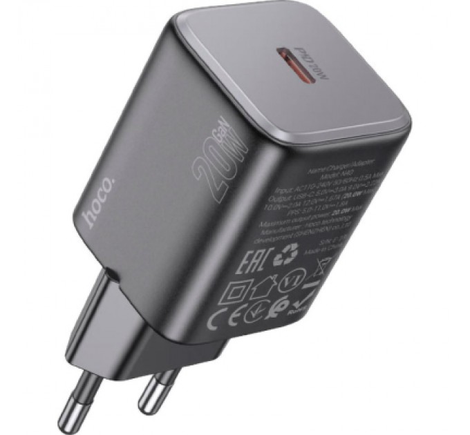 HOCO Зарядний пристрій HOCO N40 Mighty USB-C PD20W Black (6942007616966)