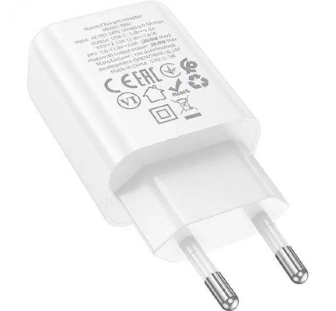 HOCO Зарядний пристрій HOCO N60 Gentle USB-C PD20W White (6942007644181)