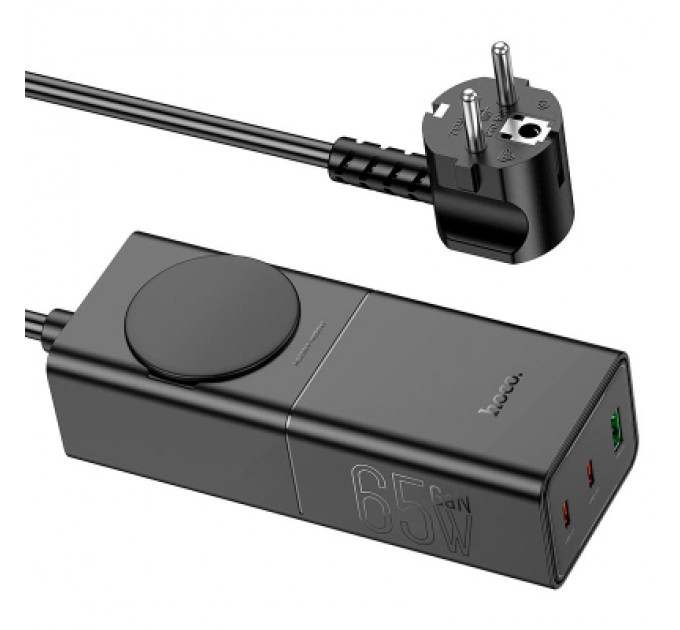 HOCO Зарядний пристрій HOCO NS4 Sharp desktop socket 2xUSB-C + USB-A PD65W Black (6942007617352)