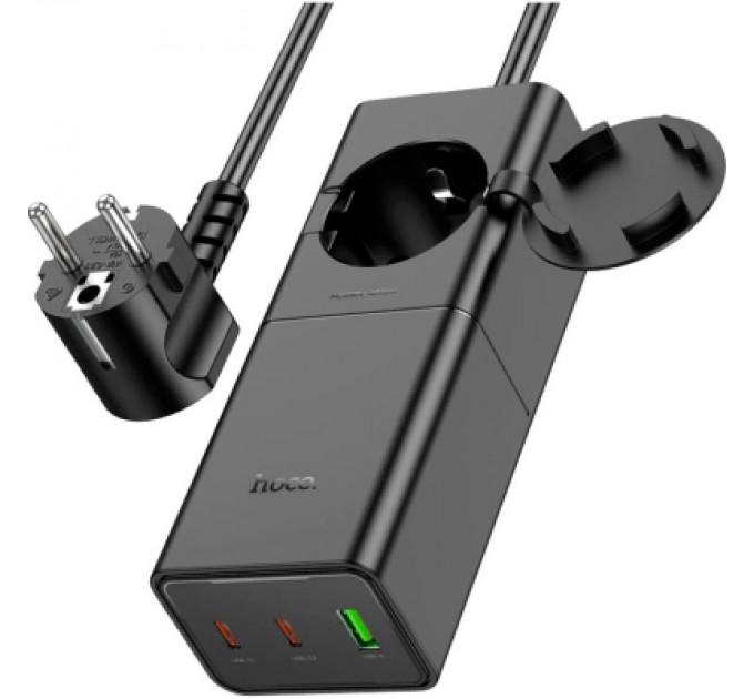 HOCO Зарядний пристрій HOCO NS4 Sharp desktop socket 2xUSB-C + USB-A PD65W Black (6942007617352)
