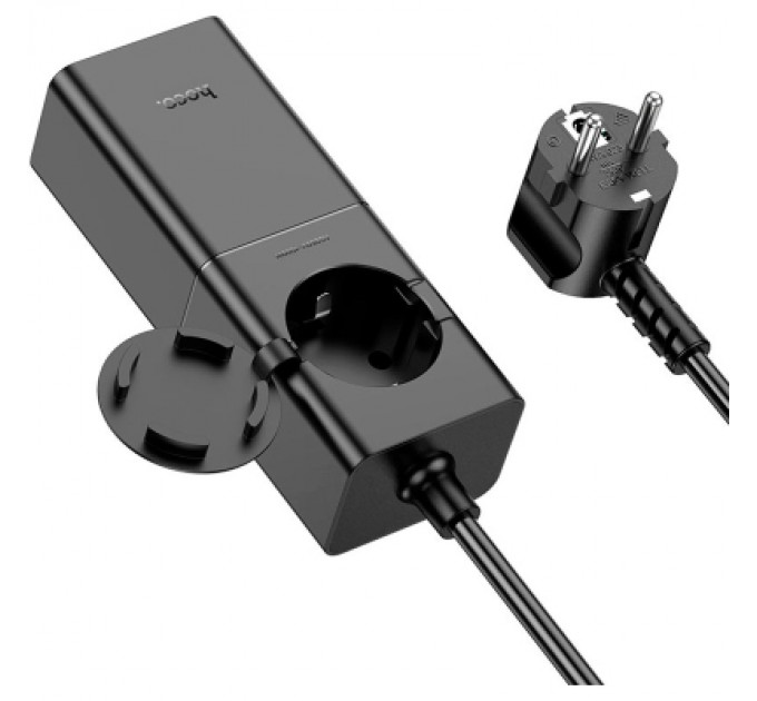 HOCO Зарядний пристрій HOCO NS4 Sharp desktop socket 2xUSB-C + USB-A PD65W Black (6942007617352)