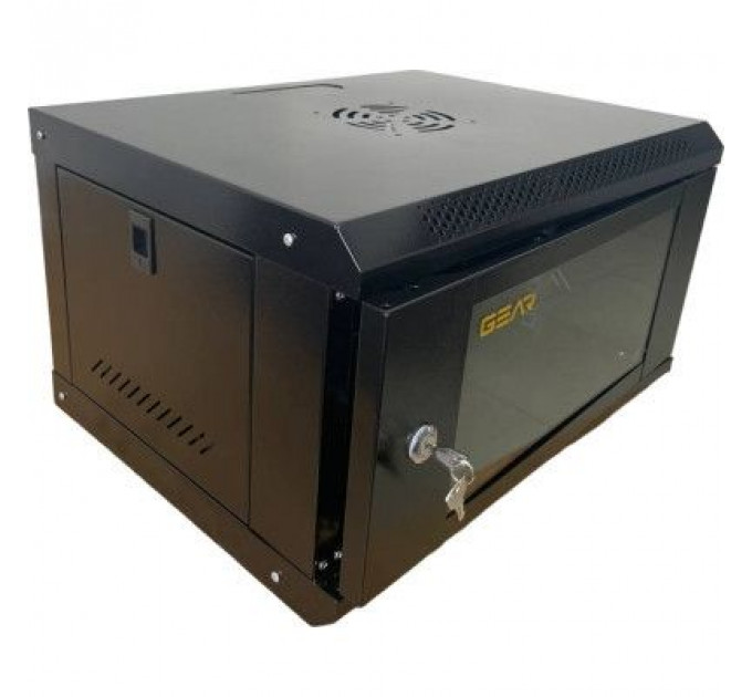 Шафа настінна GEAR 12U 19'' 530x400x600 мм, + полка 19", black (GWMSN-12U)
