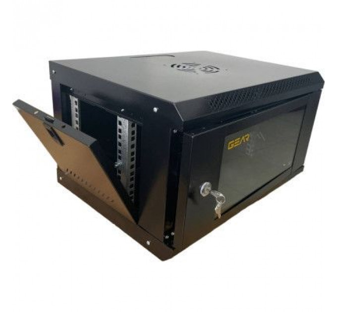 Шафа настінна GEAR 12U 19'' 530x400x600 мм, + полка 19", black (GWMSN-12U)