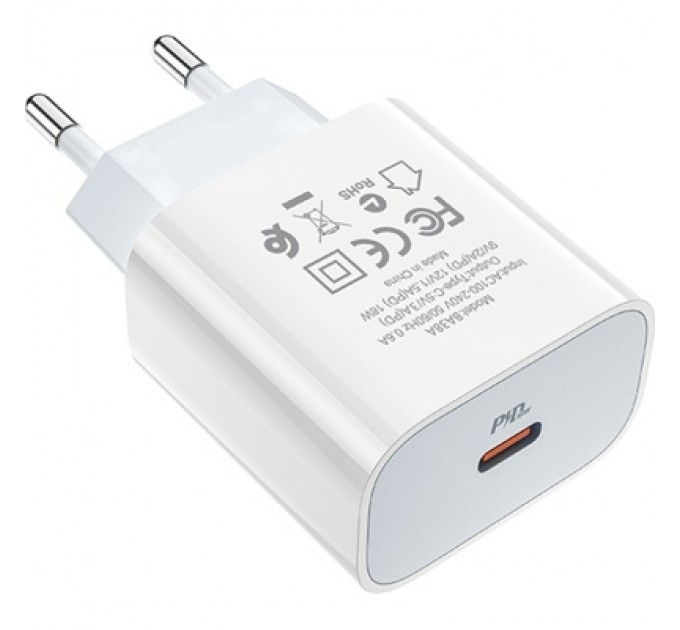 BOROFONE Зарядний пристрій BOROFONE BA38A Plus Speedy USB-C PD20W White (6931474746870)