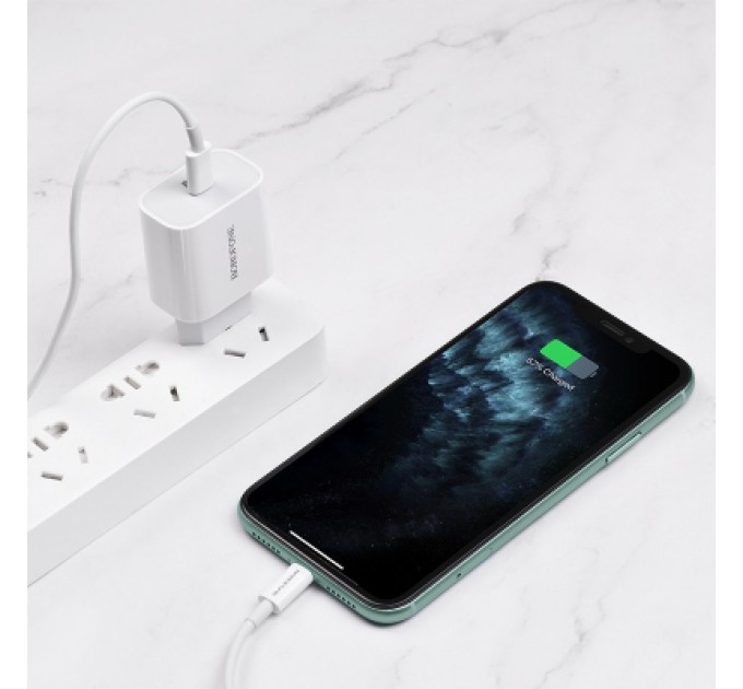 BOROFONE Зарядний пристрій BOROFONE BA38A Plus Speedy USB-C PD20W White (6931474746870)