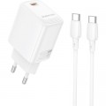 BOROFONE Зарядний пристрій BOROFONE BN26 Fuente USB-C PD20W + cable USB-C to USB-C White (6941991120251)
