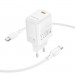 BOROFONE Зарядний пристрій BOROFONE BN26 Fuente USB-C PD20W + cable USB-C to USB-C White (6941991120251)